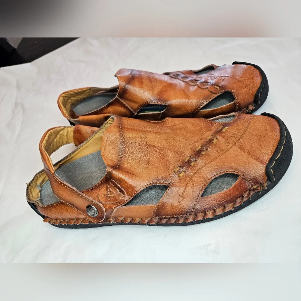 Men’s HSY Fashion Closed Toe Sandals Handcrafted with Rubber outer soles Size 12 - Picture 2 of 9